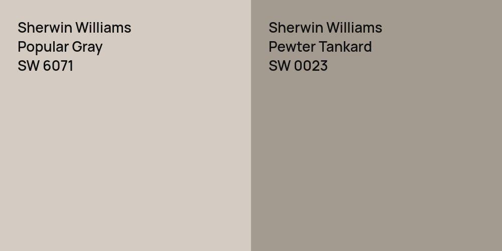 Sherwin Williams Popular Gray vs. Sherwin Williams Pewter Tankard