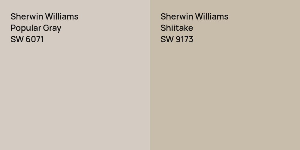 Sherwin Williams Popular Gray vs. Sherwin Williams Shiitake