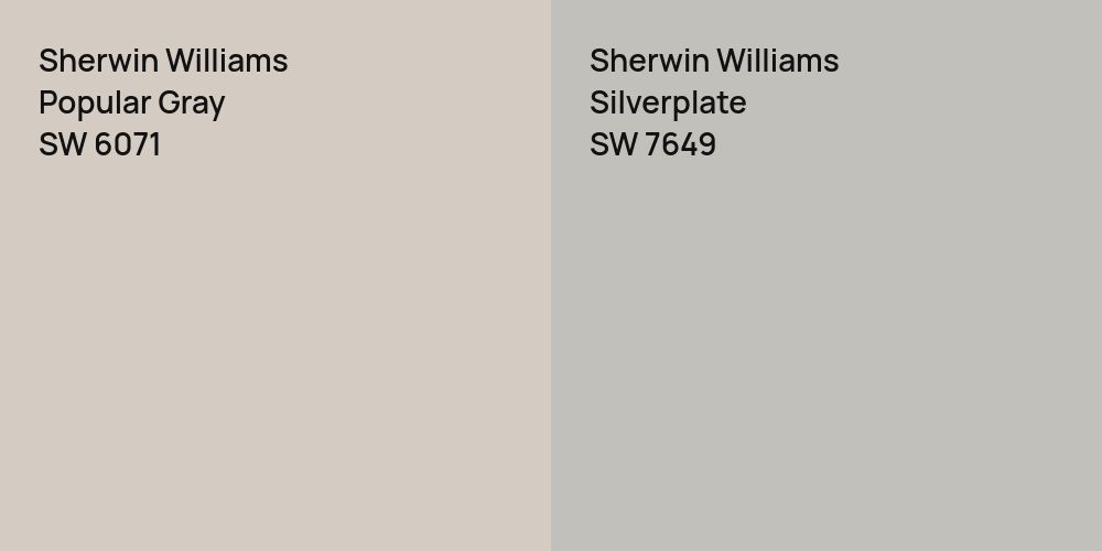 Sherwin Williams Popular Gray vs. Sherwin Williams Silverplate