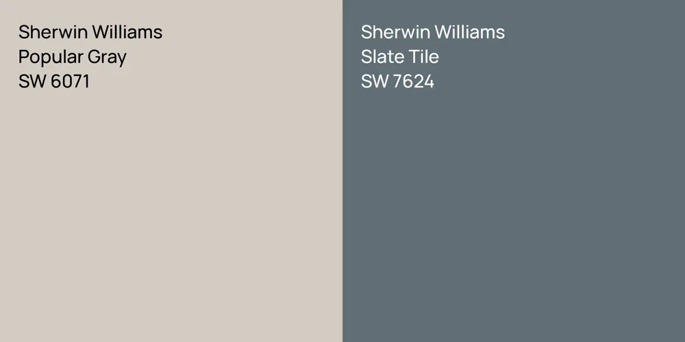 Sherwin Williams Popular Gray vs. Sherwin Williams Slate Tile