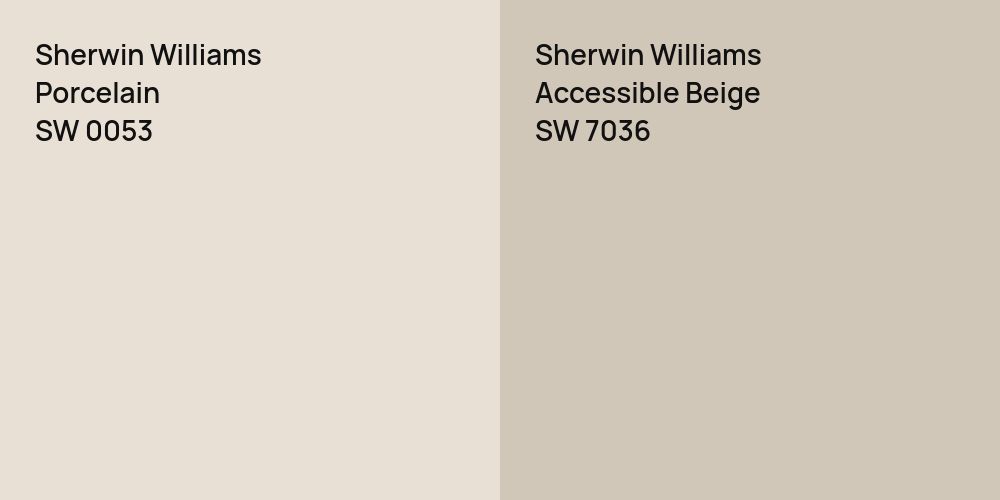 Sherwin Williams Porcelain vs. Sherwin Williams Accessible Beige