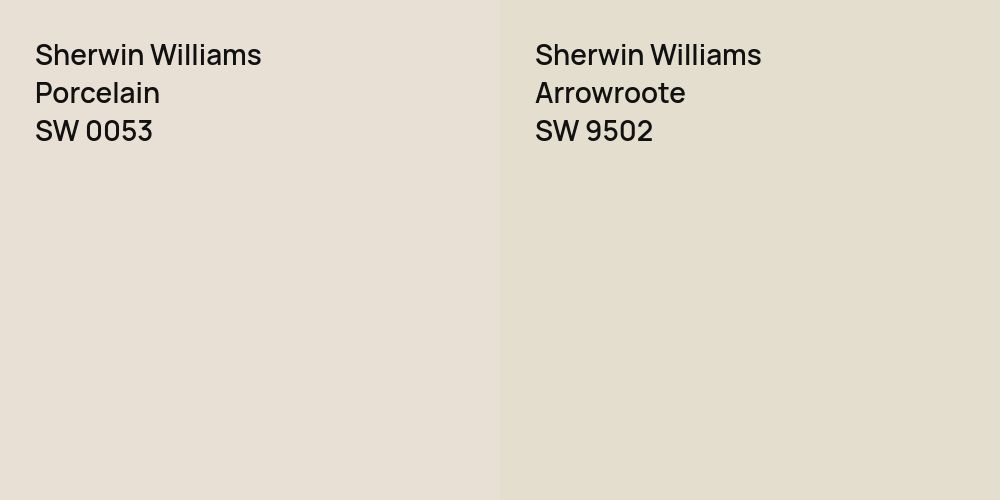 Sherwin Williams Porcelain vs. Sherwin Williams Arrowroote