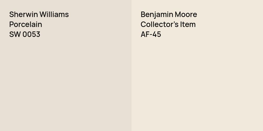 Sherwin Williams Porcelain vs. Benjamin Moore Collector's Item