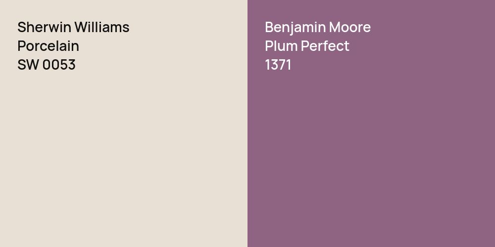 Sherwin Williams Porcelain vs. Benjamin Moore Plum Perfect