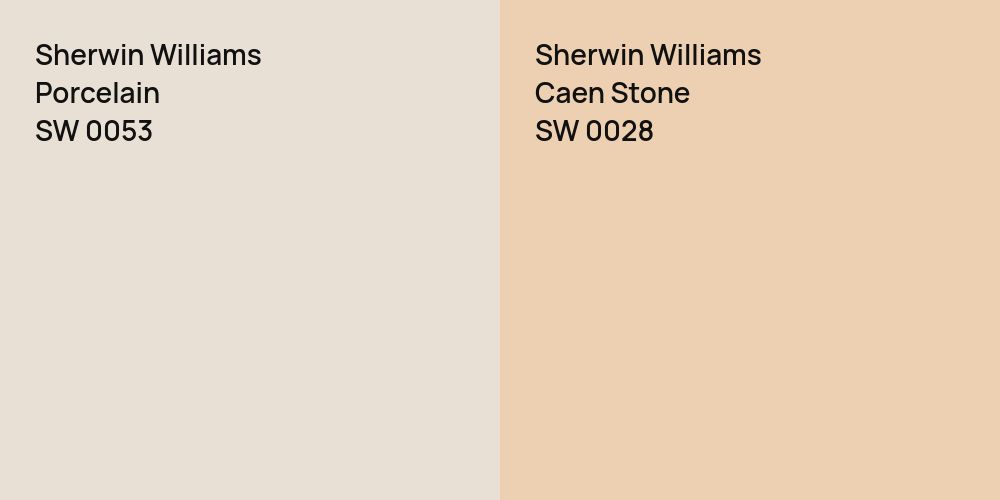 Sherwin Williams Porcelain vs. Sherwin Williams Caen Stone