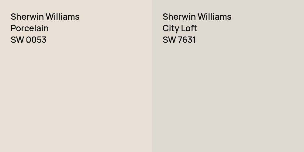 Sherwin Williams Porcelain vs. Sherwin Williams City Loft