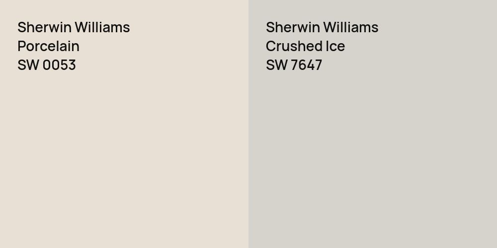 Sherwin Williams Porcelain vs. Sherwin Williams Crushed Ice