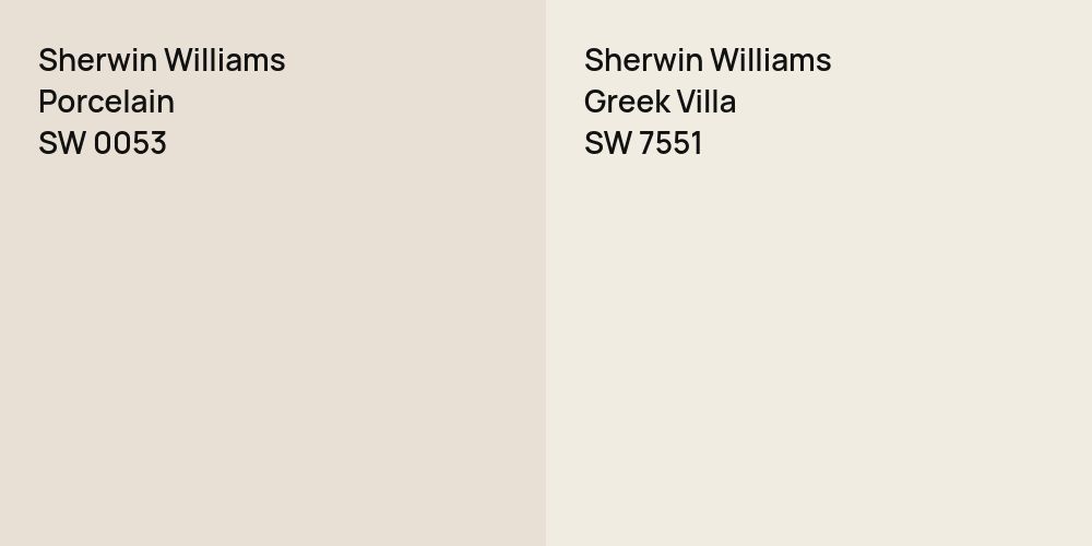 Sherwin Williams Porcelain vs. Sherwin Williams Greek Villa