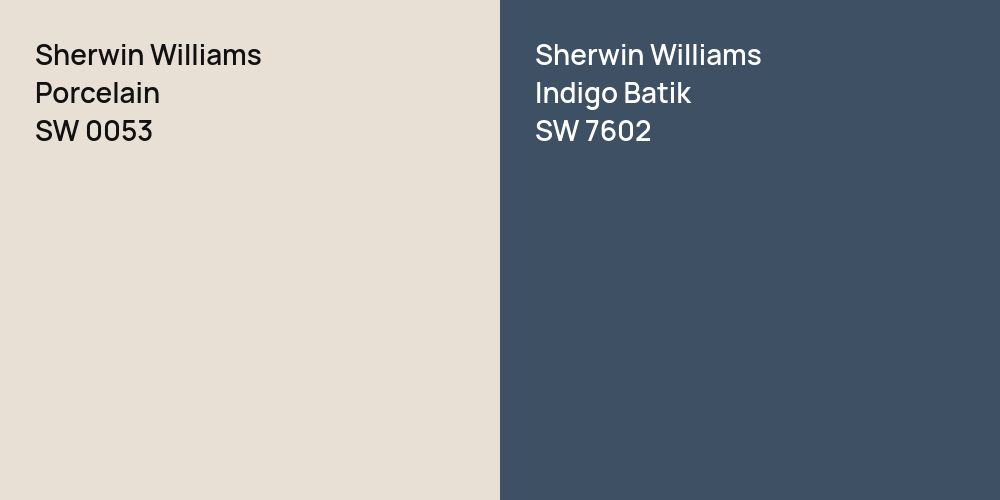 Sherwin Williams Porcelain vs. Sherwin Williams Indigo Batik