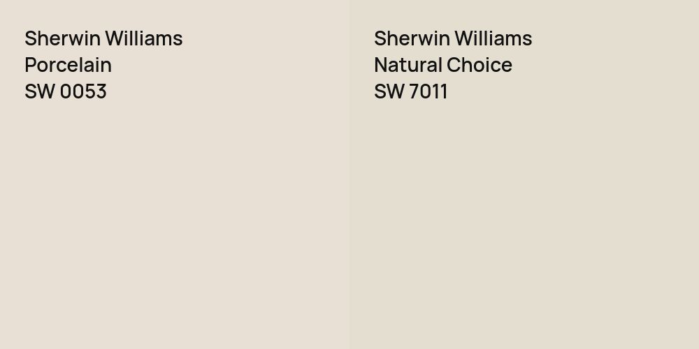 Sherwin Williams Porcelain vs. Sherwin Williams Natural Choice