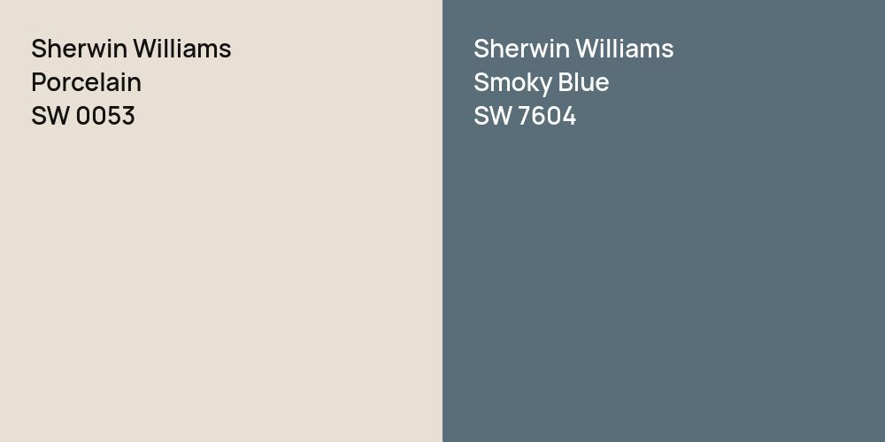 Sherwin Williams Porcelain vs. Sherwin Williams Smoky Blue