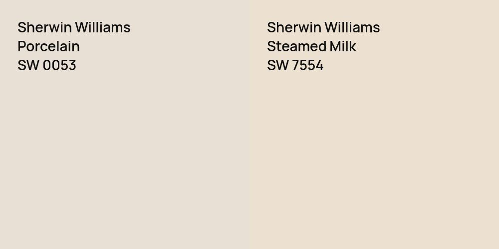 Sherwin Williams Porcelain vs. Sherwin Williams Steamed Milk