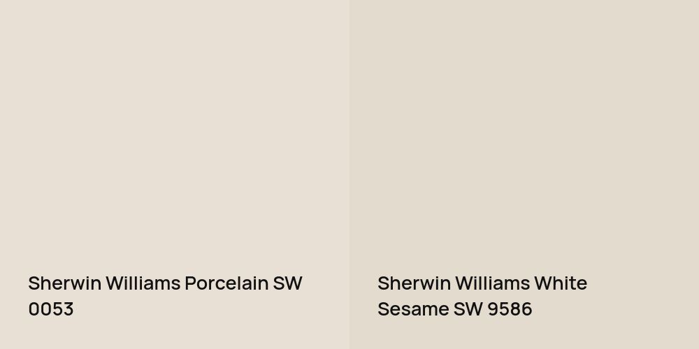 Sherwin Williams Porcelain vs. Sherwin Williams White Sesame