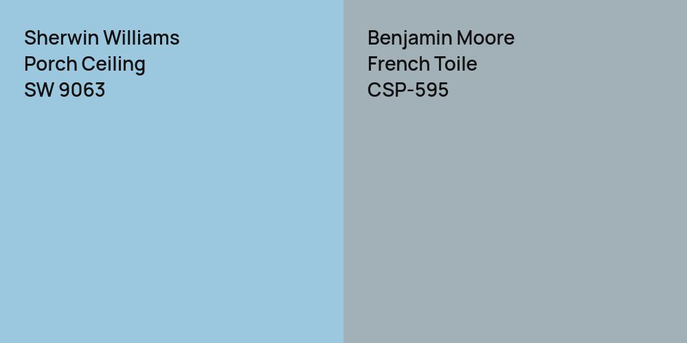 Sherwin Williams Porch Ceiling vs. Benjamin Moore French Toile