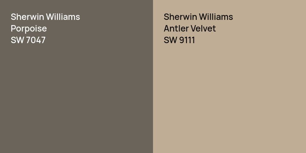 Sherwin Williams Porpoise vs. Sherwin Williams Antler Velvet