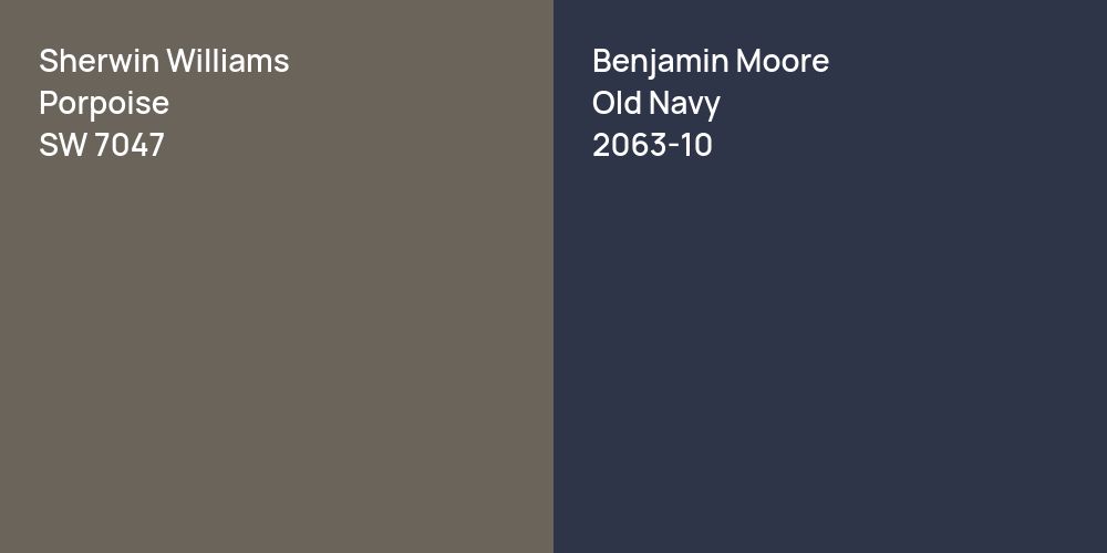 Sherwin Williams Porpoise vs. Benjamin Moore Old Navy