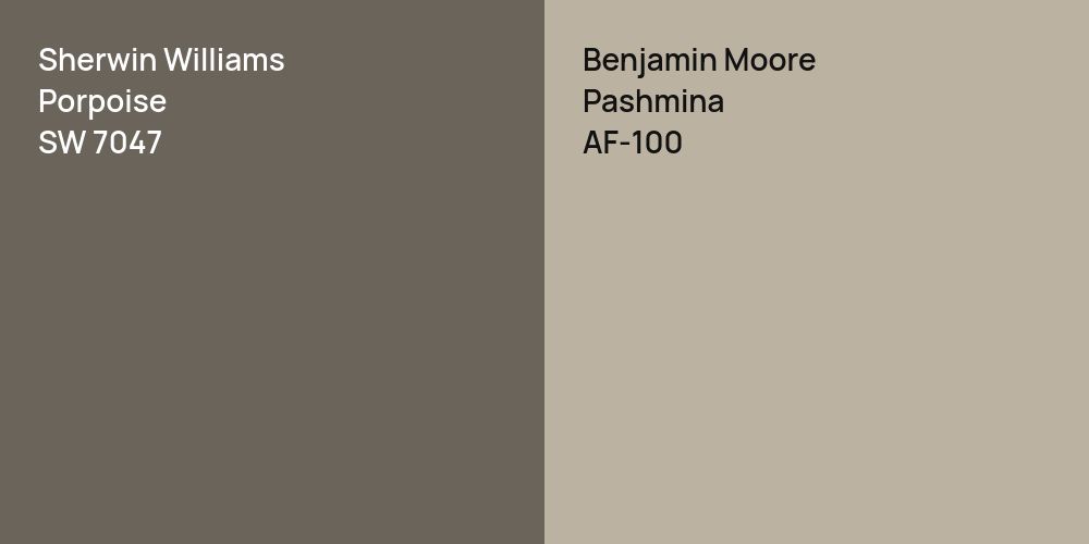 Sherwin Williams Porpoise vs. Benjamin Moore Pashmina