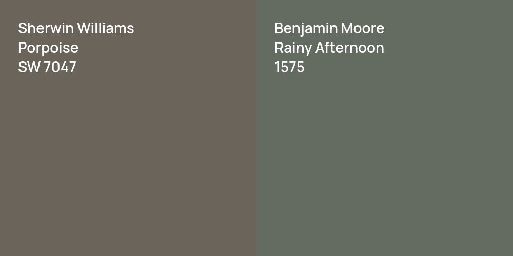 Sherwin Williams Porpoise vs. Benjamin Moore Rainy Afternoon