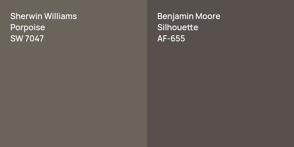 Sherwin Williams Porpoise vs. Benjamin Moore Silhouette