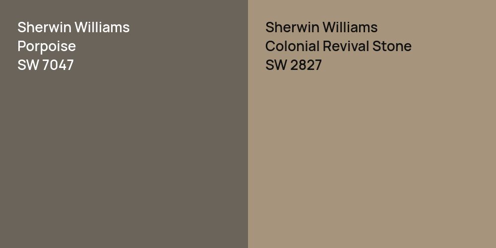 Sherwin Williams Porpoise vs. Sherwin Williams Colonial Revival Stone