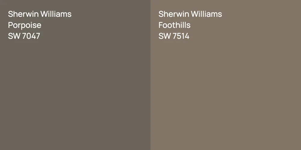 Sherwin Williams Porpoise vs. Sherwin Williams Foothills