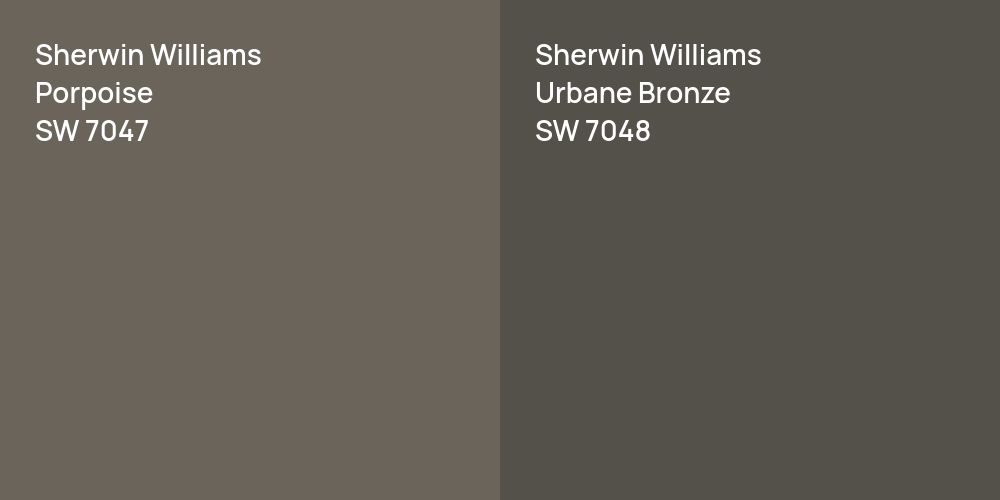 Sherwin Williams Porpoise vs. Sherwin Williams Urbane Bronze