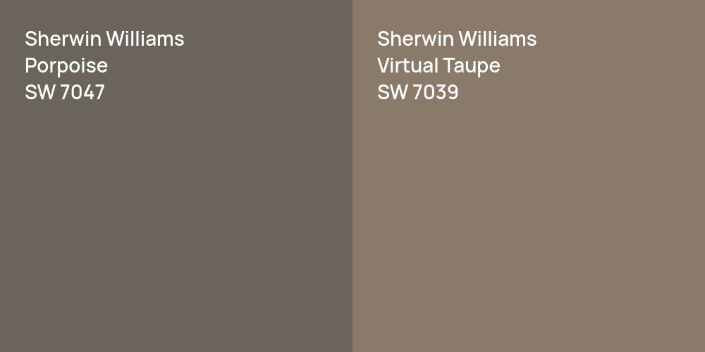 Sherwin Williams Porpoise vs. Sherwin Williams Virtual Taupe