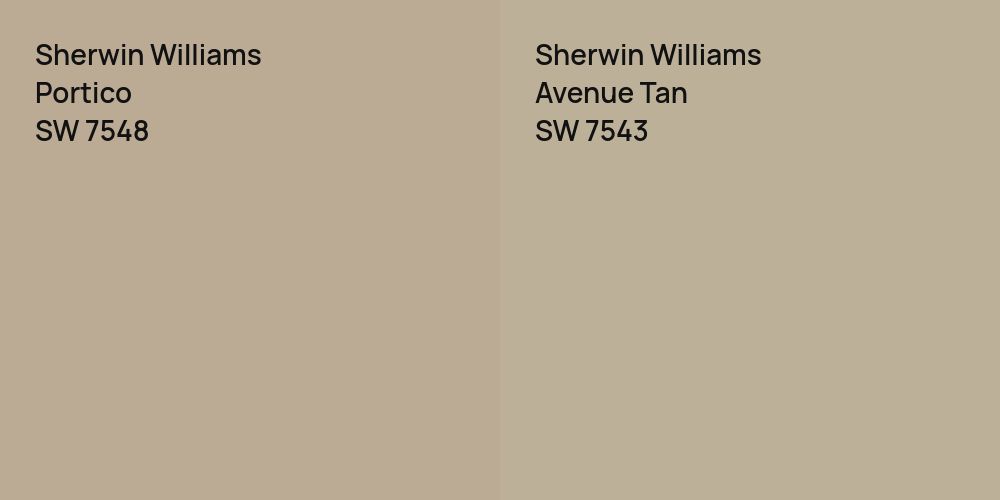 Sherwin Williams Portico vs. Sherwin Williams Avenue Tan