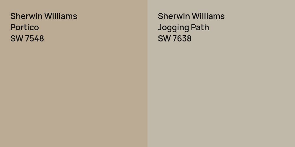 Sherwin Williams Portico vs. Sherwin Williams Jogging Path