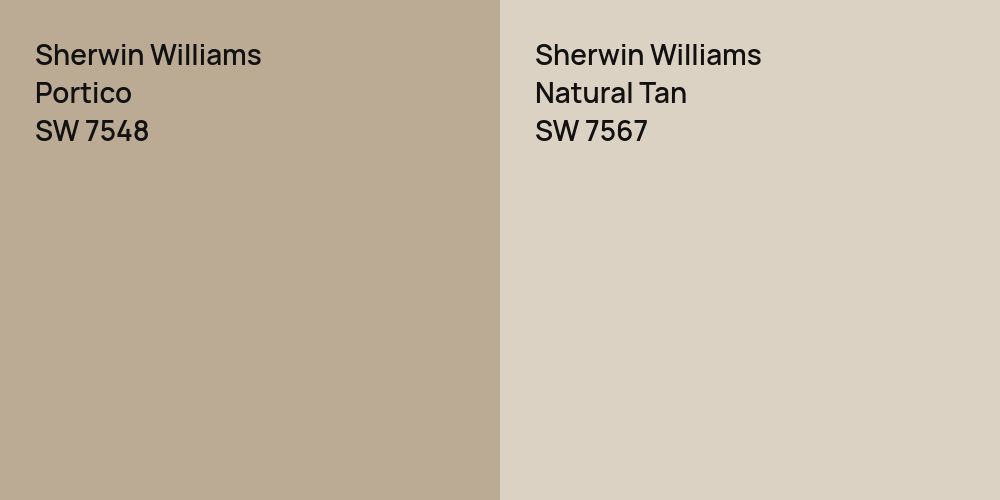 Sherwin Williams Portico vs. Sherwin Williams Natural Tan