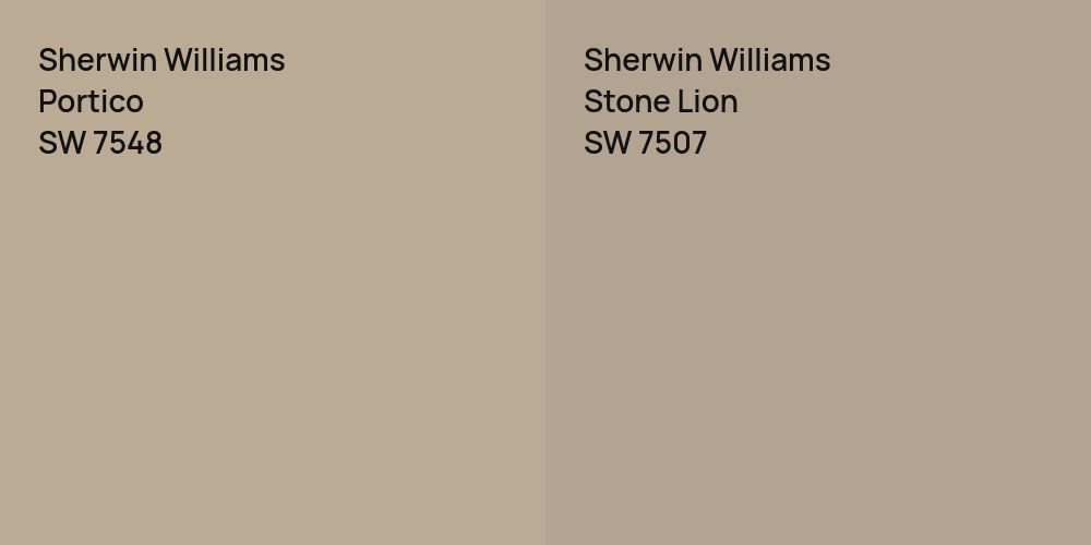 Sherwin Williams Portico vs. Sherwin Williams Stone Lion