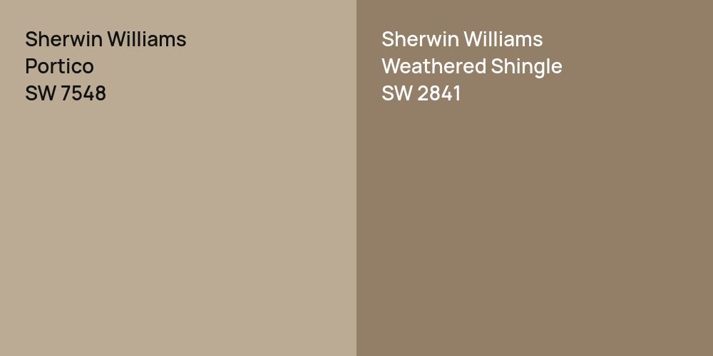 Sherwin Williams Portico vs. Sherwin Williams Weathered Shingle