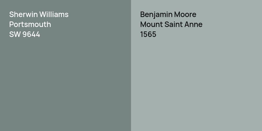 Sherwin Williams Portsmouth vs. Benjamin Moore Mount Saint Anne