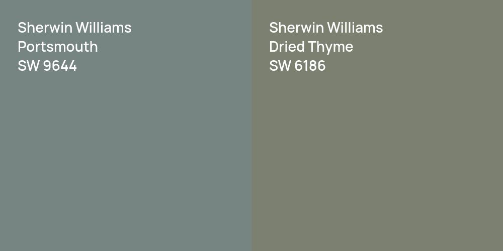 Sherwin Williams Portsmouth vs. Sherwin Williams Dried Thyme