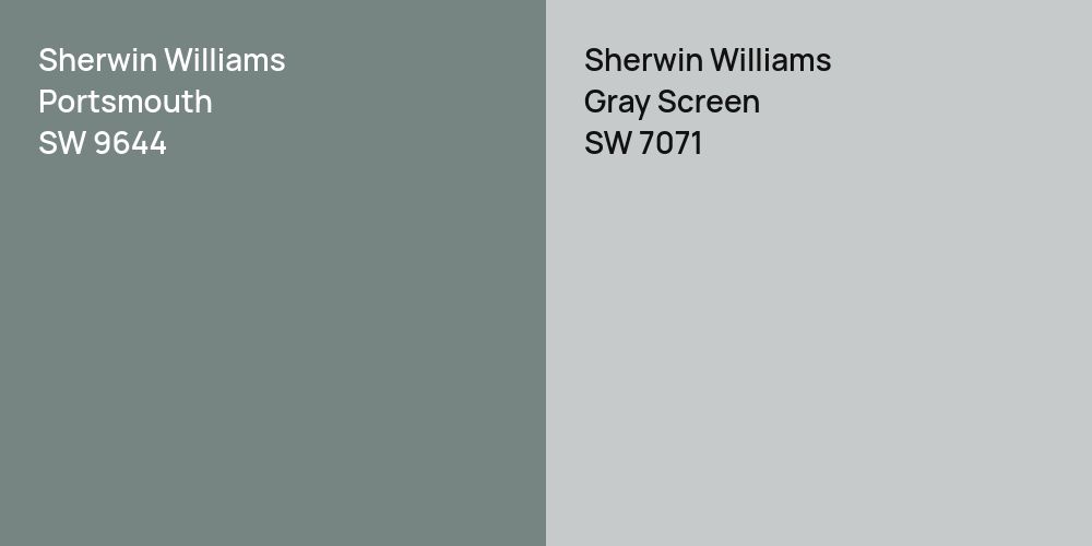 Sherwin Williams Portsmouth vs. Sherwin Williams Gray Screen