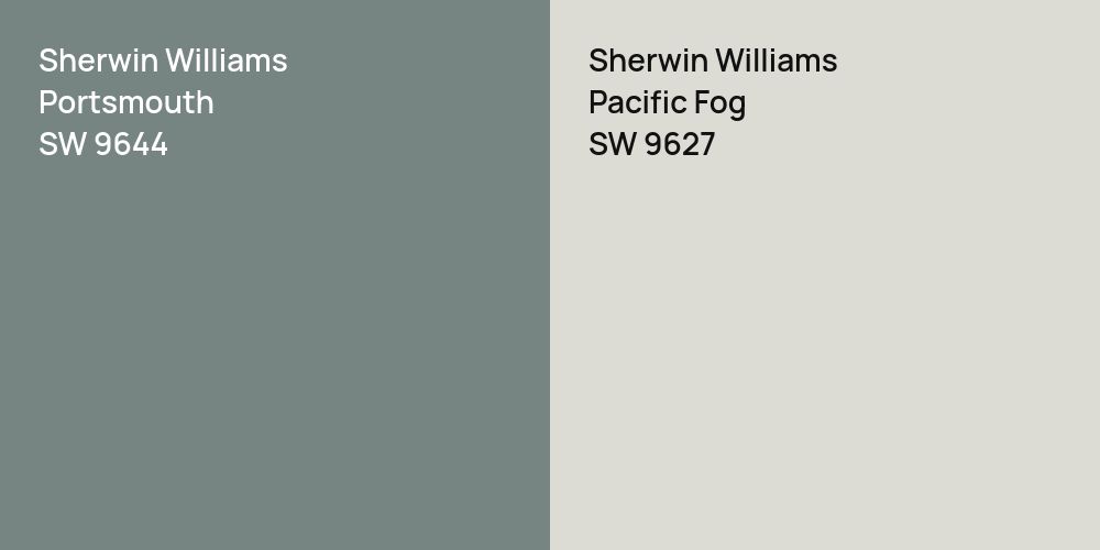 Sherwin Williams Portsmouth vs. Sherwin Williams Pacific Fog