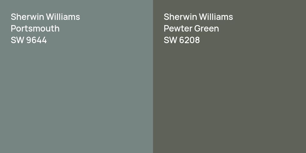 Sherwin Williams Portsmouth vs. Sherwin Williams Pewter Green