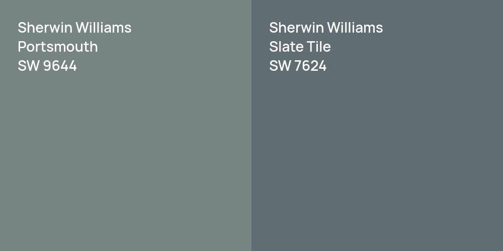 Sherwin Williams Portsmouth vs. Sherwin Williams Slate Tile