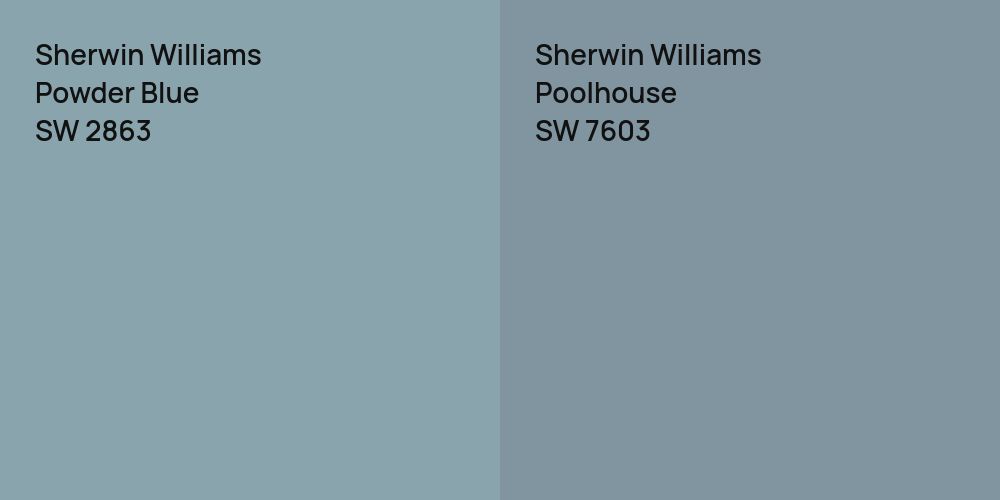 Sherwin Williams Powder Blue vs. Sherwin Williams Poolhouse