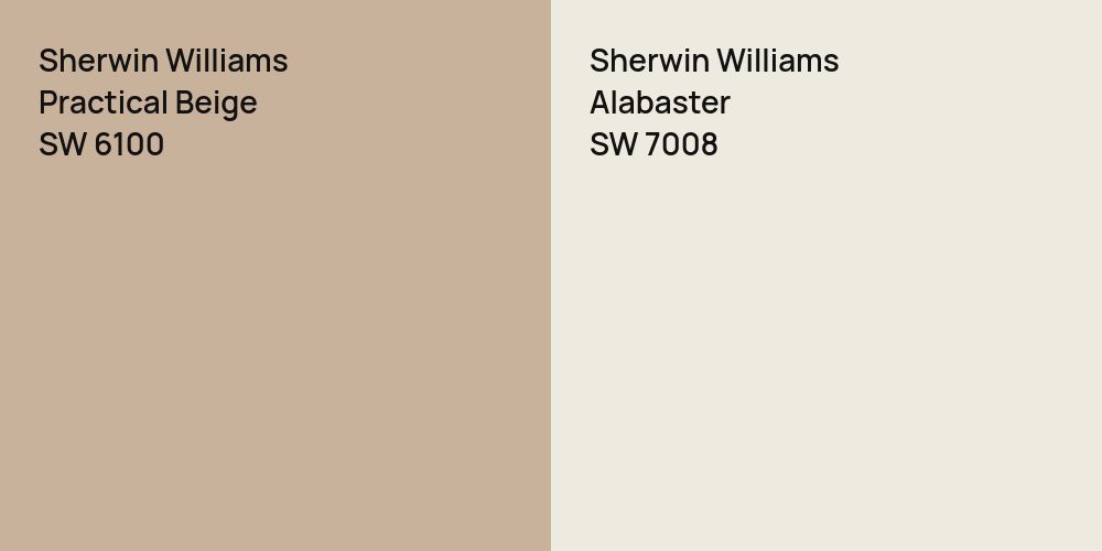 Sherwin Williams Practical Beige vs. Sherwin Williams Alabaster