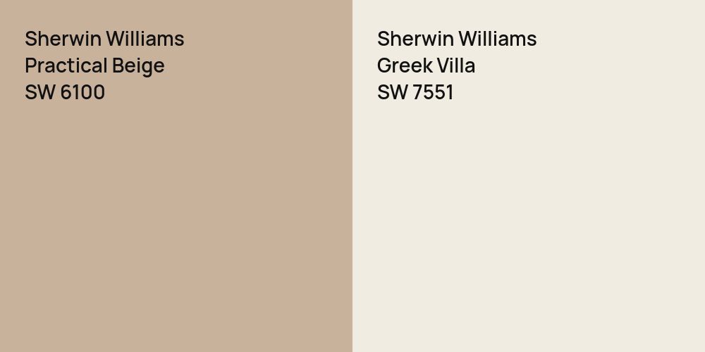 Sherwin Williams Practical Beige vs. Sherwin Williams Greek Villa