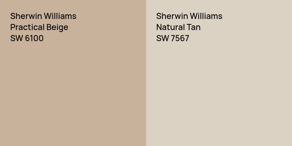 Sherwin Williams Practical Beige vs. Sherwin Williams Natural Tan