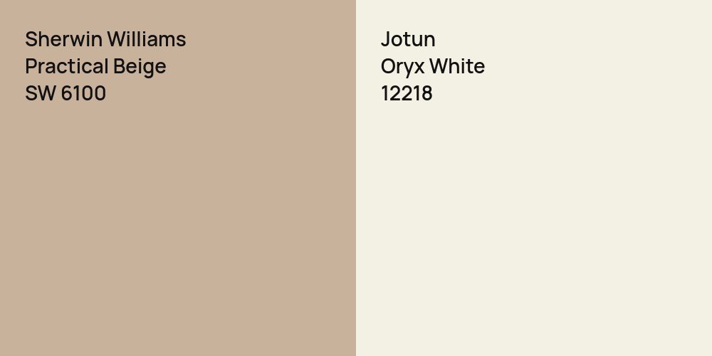 Sherwin Williams Practical Beige vs. Jotun Oryx White