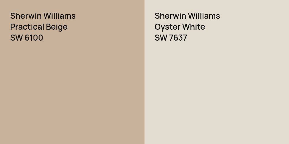 Sherwin Williams Practical Beige vs. Sherwin Williams Oyster White