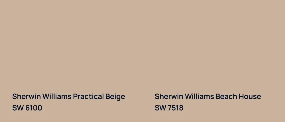 Sherwin Williams Practical Beige SW 6100 vs Sherwin Williams Beach House SW 7518