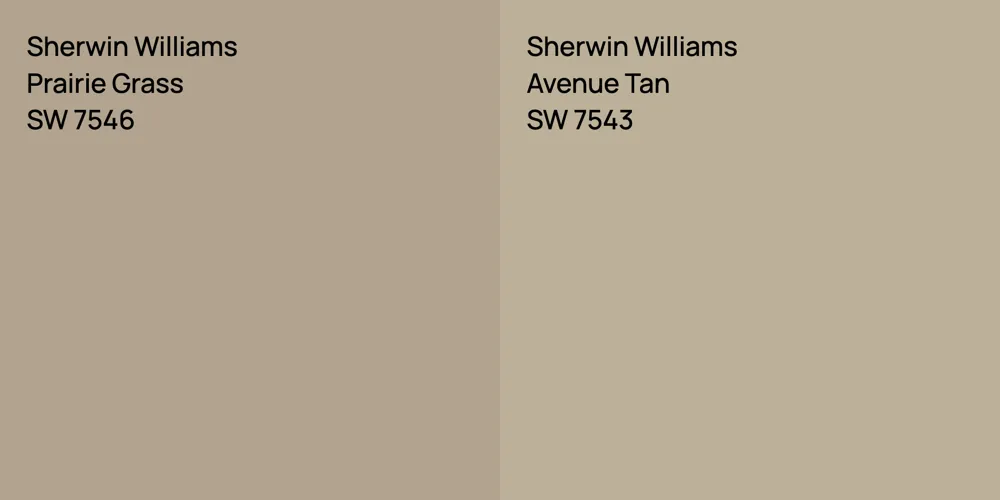 Sherwin Williams Prairie Grass vs. Sherwin Williams Avenue Tan