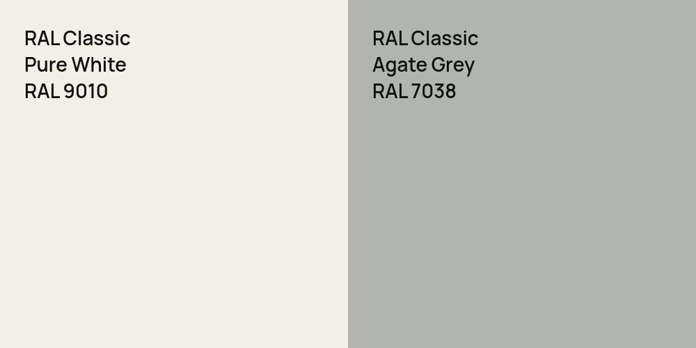 RAL Classic Pure White vs. RAL Classic Agate Grey