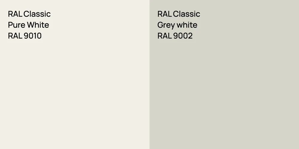 RAL Classic Pure White vs. RAL Classic  Grey white