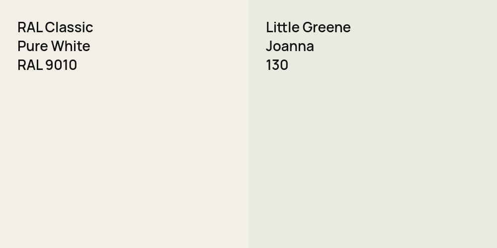 RAL Classic Pure White vs. Little Greene Joanna