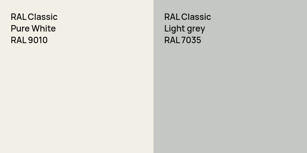 RAL Classic Pure White vs. RAL Classic  Light grey